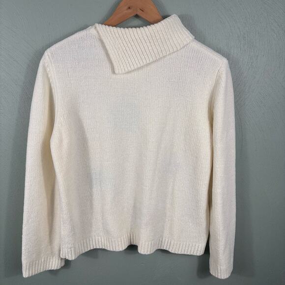 Alfred Dunner Women's Size XL Petite Turtle Neck Floral Embroidered Knit Sweater - Picture 2 of 9